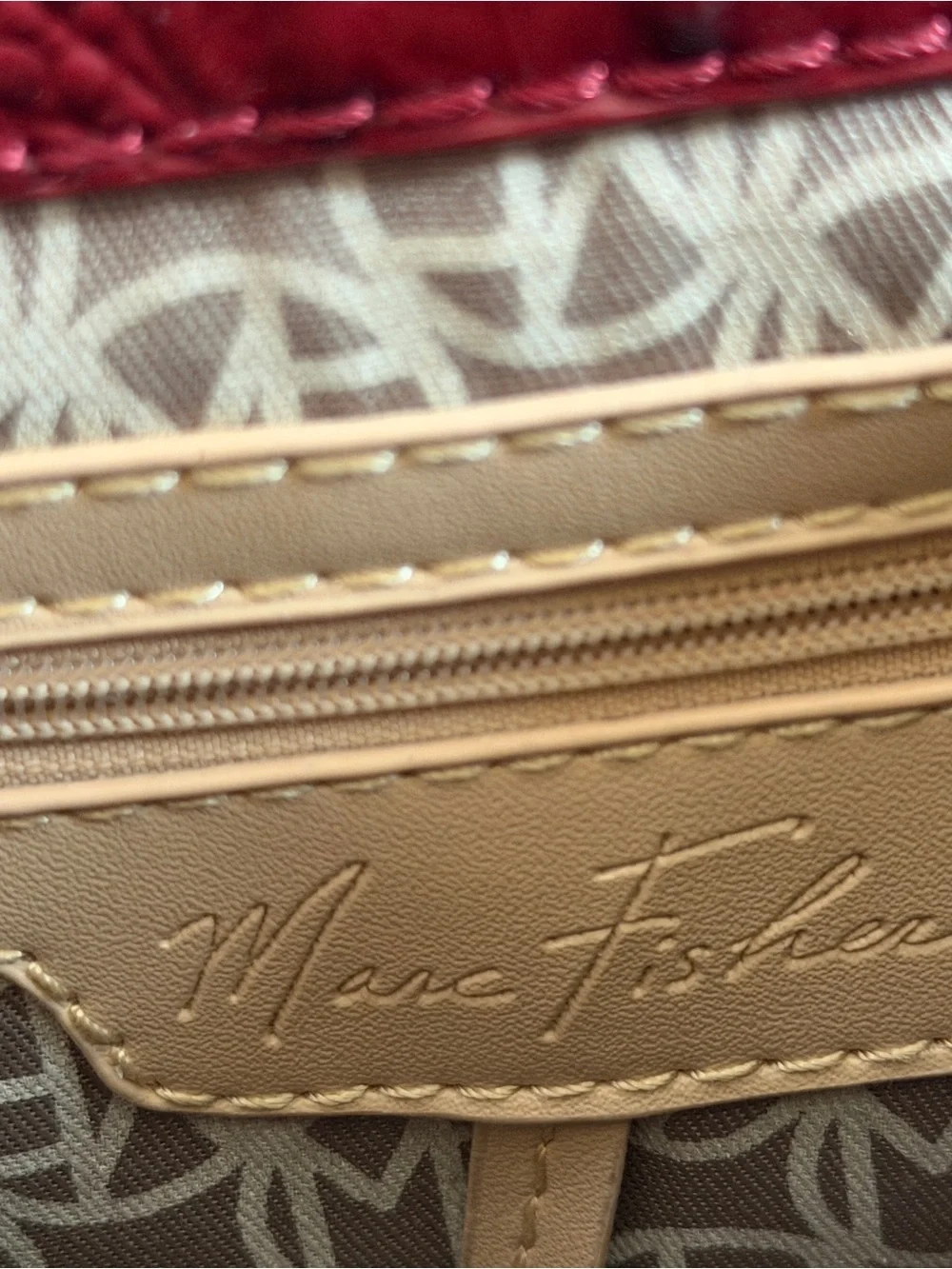 Marc Fisher Croc-Embossed Top-Handle Satchel in Burgundy